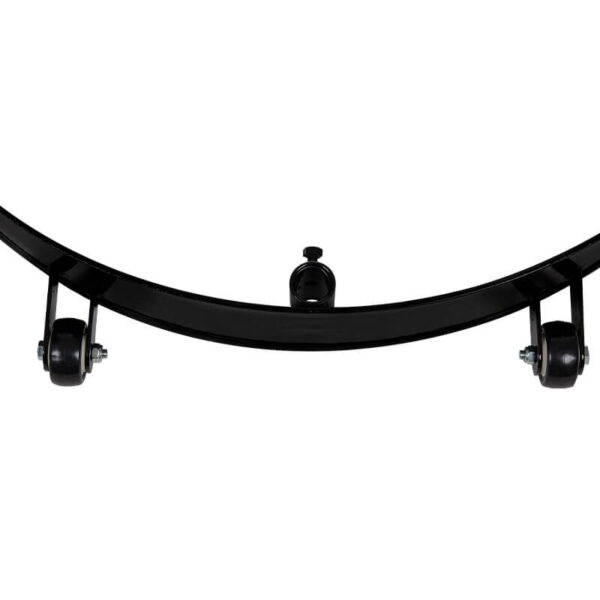 Rond stoepbord zwart met wielen