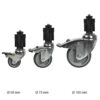 Zwenkwiel met rem inclusief expander 40×40 mm vierkant
